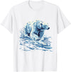 Sea Ocean Animal Art Polar Bear Ocean Sea Polar Bear Motif Marine Mammal Artwork T-Shirt - White
