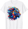 Funny Lion lover Gifts Colorful Lion T-Shirt - White