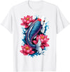 Funny Koi Fish Lover Koi Fish Lotus Flower Japanese Art T-Shirt - White