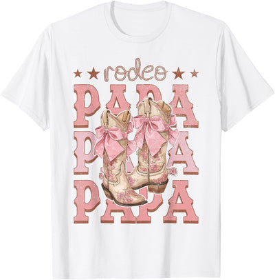 Country Cowgirl Western Family Matching Rodeo Papa Pink T-Shirt