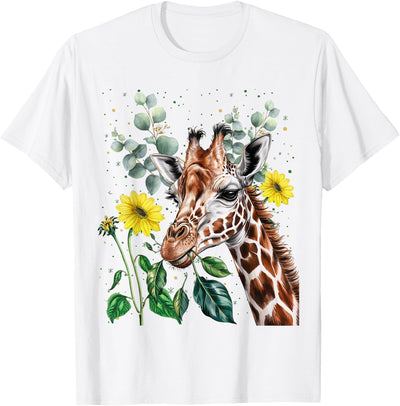 Giraffe Outfit Idea For Women Novelty Botanical Themed T-Shirt