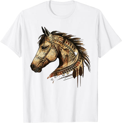Horse Tribal Abstract Art Native USA Geometric Horse Tribal Abstract Art Native American Geometric Horses T-Shirt