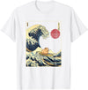 AxisNagawa Guinea Pig Kanagawa Wave Funny Surf Animal T-Shirt - White