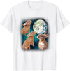 Three Rabbits Howling at the Moon Funny Galaxy Parody T-Shirt in White
