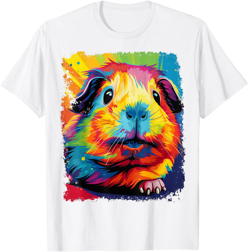PopArt Pet Animal Prints A Guinea Pig T-Shirt - White