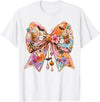 Summerween Tees NYC Summerween Bow Coquette Summer Halloween Ghosts Beach Coffee T-Shirt - White