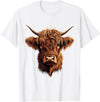 Cute Scottish Highlander Cattle Designs Scottish Highland Cow Messy Bun Scottish Highlander Cow T-Shirt - White
