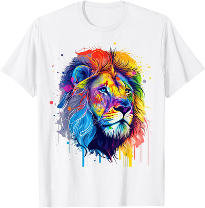 Artistic Colorful Pop Art painted Lion T-Shirt