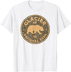 Vintage Glacier National Park Souvenir Shirts Retro Glacier National Park Montana Women Men Kids Hiking T-Shirt - White