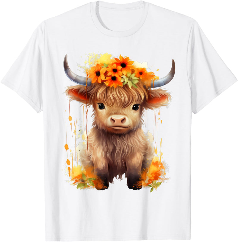 Western Shirts for Girls Men, Highland Cow Gifts Cow, Scottish Highland Cow, Western Wear, Highland Cow T-Shirt - White