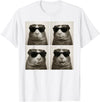 Retro Guinea Pig Portrait with Sunglasses Funny Guinea Pig Lover Cute Guinea Pig Photo Booth T-Shirt - White