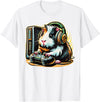 Guinea Pig fluffy cavy Gamers Tees Guinea Pig Shirt Funny Guinea Pig & Video Games Lover Gamer T-Shirt - White