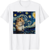 Hamster Van Gogh Style Starry Night T-Shirt - White