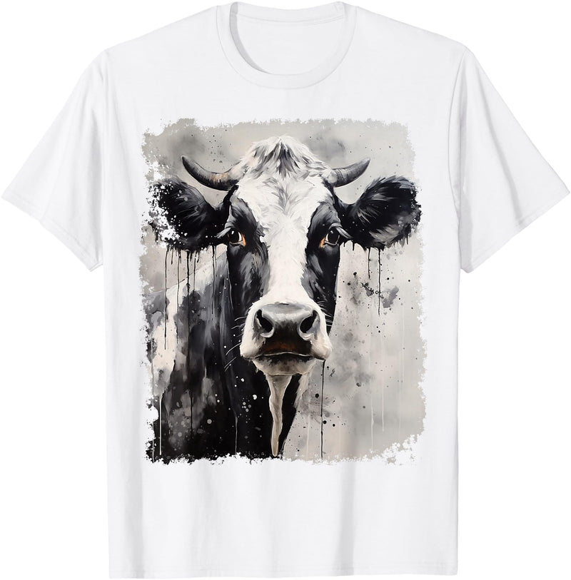 Noah&Friends A Black White Cow T-Shirt - White