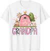 Pink Farm Cow Gender Reveal Grandpa Pink Farm Animal Birthday Kids Matching Family T-Shirt - White