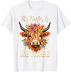 Officially Retired Tee Retirement Gifts for Women This Heifer is Retired Floral Highland Cow Funny Retirement T-Shirt - White