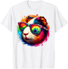 Guinea Pig Tie Dye Sunglasses Art Cool Tie Dye Sunglasses Guinea Pig Graphic Illustration Art T-Shirt - White
