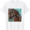 Equestrian Graphic Apparel Gift Co Horse Tribal Abstract Native American Art Design T-Shirt - White