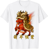Chinese New Year of Fire Horse 2026 Funny Tee Year of The Fire Horse Zodiac Funny Chinese New Year 2026 T-Shirt - White