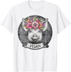 Pig with Flowers Vegan Retro Products Pig with Flowers Vegan Retro – Boho Hippie Cute T-Shirt - White