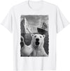 Funny Polar Bear Selfie Titanic T-Shirt - White