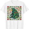 Nordic Scandinavian Folk Art Flower Designs Scandinavian Folk Art Bear Floral Pattern Nordic Animal T-Shirt - White