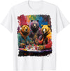 Noah&Friends Playing Card Pop Art Gambling Bears Playing Poker Cards T-Shirt - White