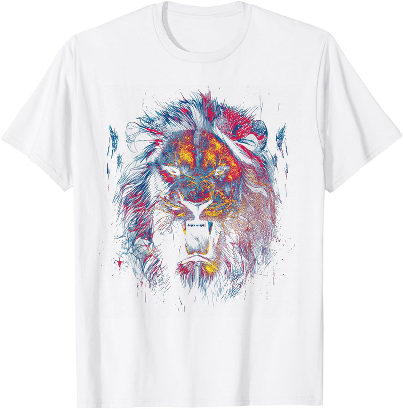 Angry Lion Co. Lion Of Judah African Animal Israelite Reggae Lion T-Shirt - White