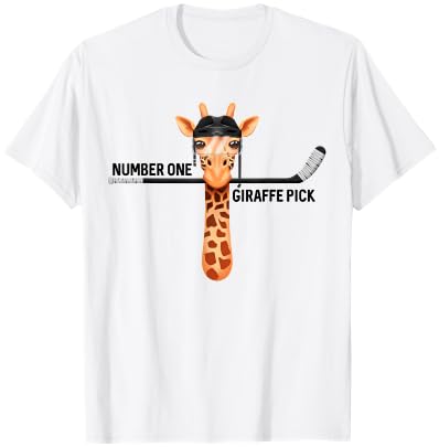 Number One Giraffe Pick Funny Hockey Giraffe T-Shirt