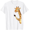 Funny Waving Giraffe tee Waving Giraffe Peeking Funny Safari Zoo Animal T-Shirt - Baby Blue