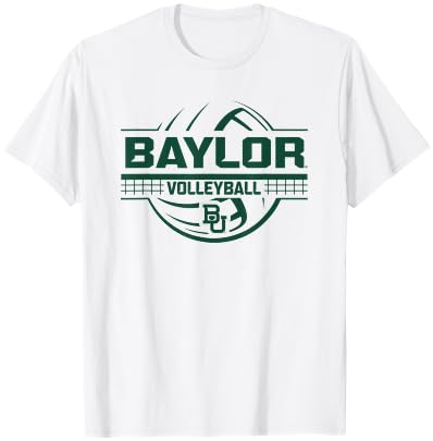 Elite Authentics Baylor Bears Volleyball Front/Back Heart White T-Shirt - size chart