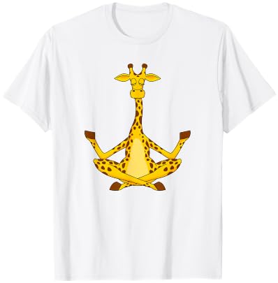Meditation Giraffe Cartoon Animals Yoga & Fitness Lover T-Shirt