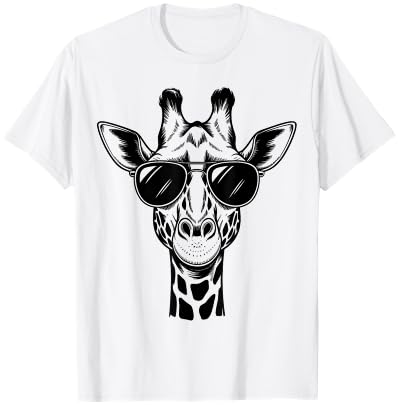 Giraffe Face Sunglasses Funny Giraffe T-Shirt