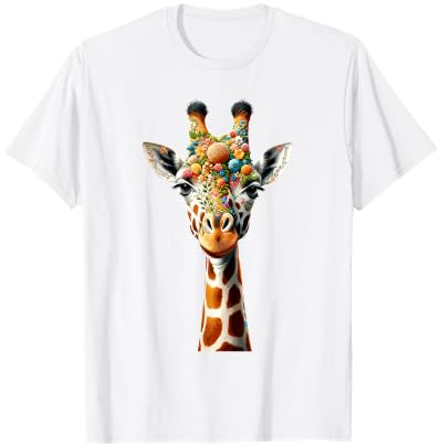 Floral Aesthetic Giraffe Lover Shirt Giraffe T-Shirt