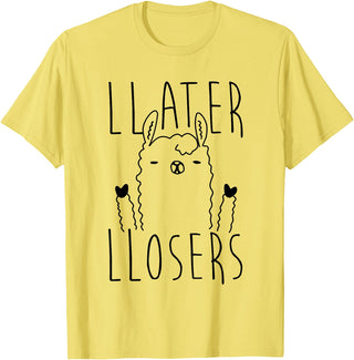 Foxy AF Later Losers Llama T-Shirt T-Shirt - Lemon Yellow