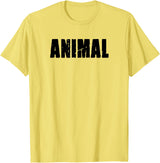 Animal Gym Rabbit Workout Bodybuilding Fitness T-Shirt in Lemon Yellow
