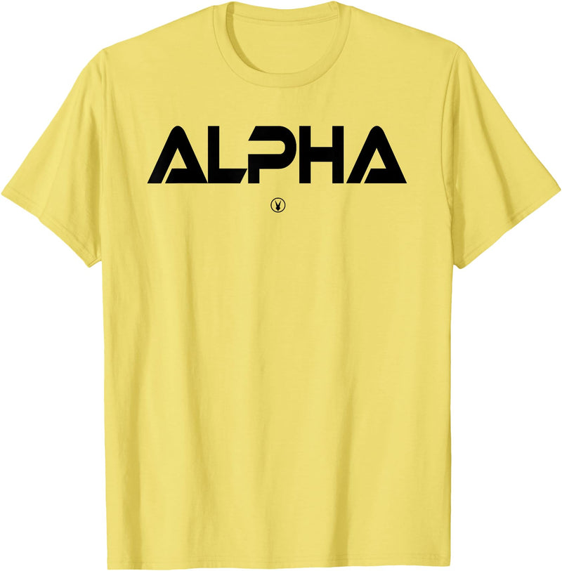 Mens ALPHA Gym Rabbit Workout Bodybuilding Fitness T-Shirt in Lemon Yellow