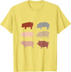 Pig Gifts For Pig Lovers Retro Pig Lover Farm Animals Swine Vintage Pig T-Shirt - Lemon Yellow