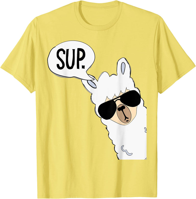 Funny Alpaca Gifts Accessories Alpaca Llama Sup T-Shirt - Lemon Yellow