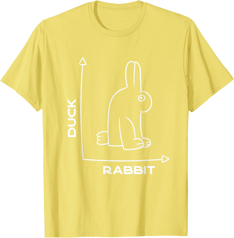 Duck - Rabbit - Funny - Joke - Bunny - Optical Illusion -Pun T-Shirt in Lemon Yellow