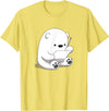 BoredKoalas Polar Bear Cartoon Fluffy Polar Bear Cute Arctic Animal Girls Gift T-Shirt - Lemon Yellow