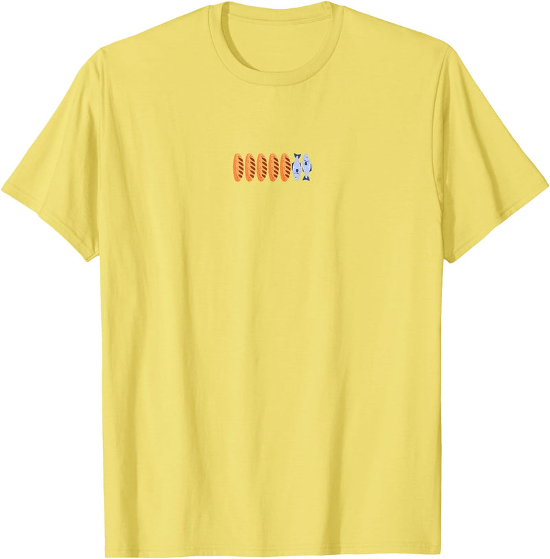 Redeemed Creations Fishes And Loaves Christian T-Shirt - Lemon Yellow