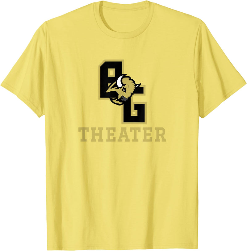 Buffalo Gap High School, Swoope, VA 24479 Buffalo Gap High School Bison Theater T-Shirt - Lemon Yellow