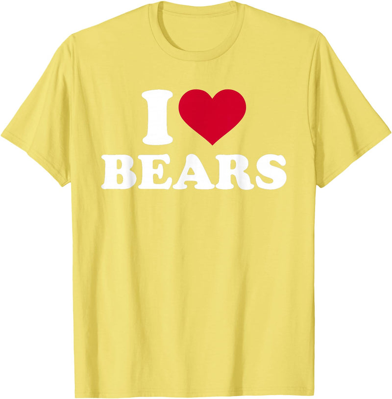 Bear Tshirts I Love Bears T-Shirt T-Shirt - Lemon Yellow