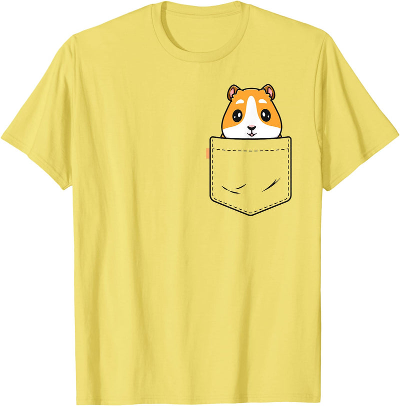 Guinea Pig by Hoy Haus Guinea Pig In Pocket Funny Gift For Guinea Pig Lover Owner T-Shirt - Lemon Yellow