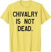 CAT COW CHIVALRY IS NOT DEAD T-Shirt - Lemon Yellow