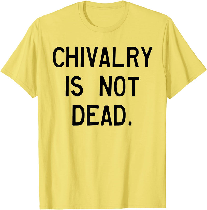 CAT COW CHIVALRY IS NOT DEAD T-Shirt - Lemon Yellow