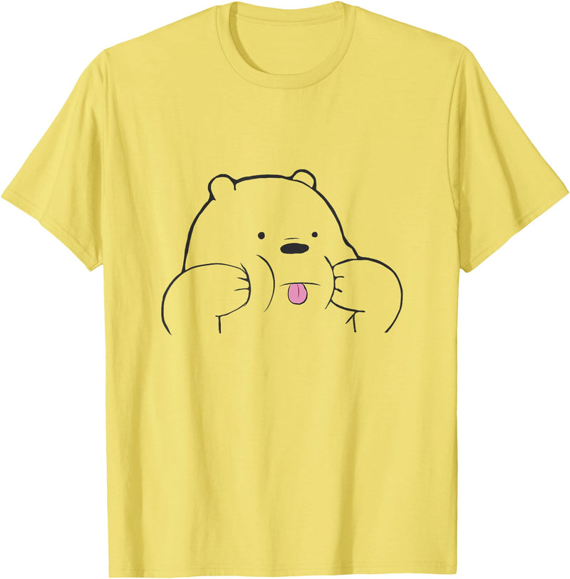 Bär der die Zunge raus steckt Teddi mit Zunge Cute Teddy Who Put Out the Tongue Cute Bear with Tongue T-Shirt - Lemon Yellow