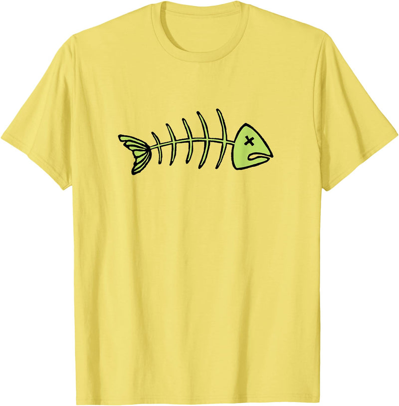 Dead Fish Fish Skeleton T-Shirt - Lemon Yellow