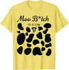 OscursBest Moo I'm a Cow Print Parody Costume Funny Graphic Not Spooky T-Shirt - Lemon Yellow